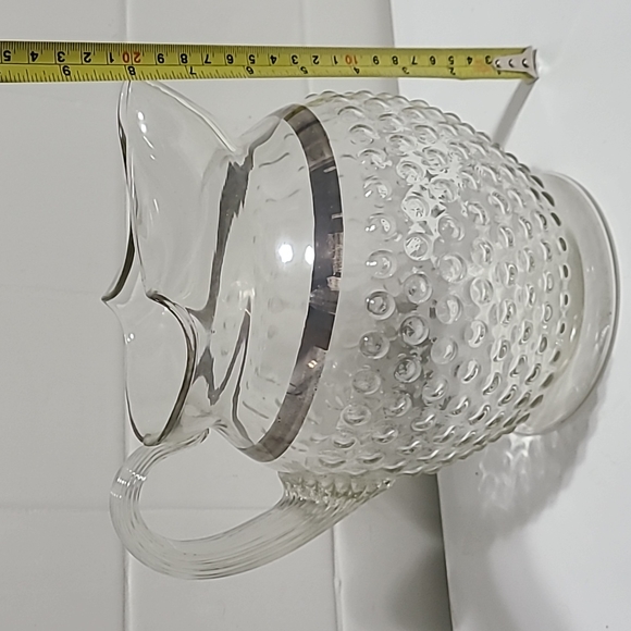 Vintage glass pitcher silver line around the body - Picture 7 of 8